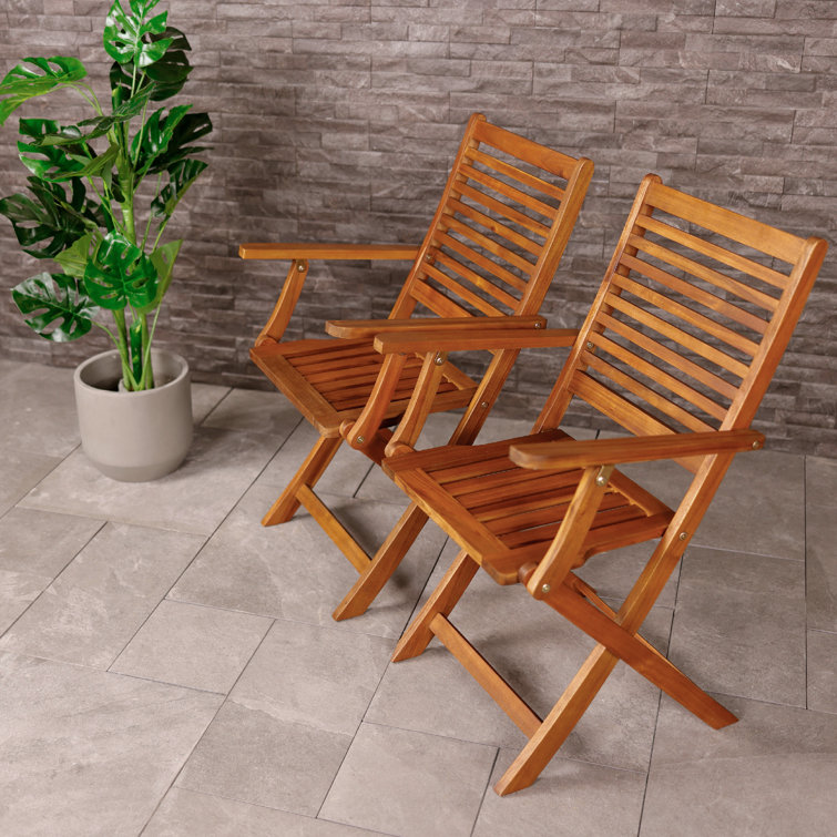 Dakota Fields Haslemere Wooden Folding Garden Chair & Reviews Wayfair